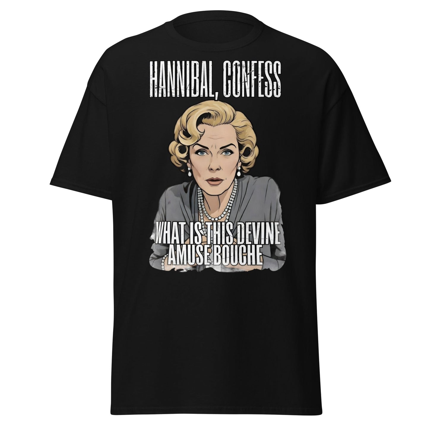 Hannibal Amuse Bouche Funny Pop Art T-Shirt - Black - T-Shirts Online