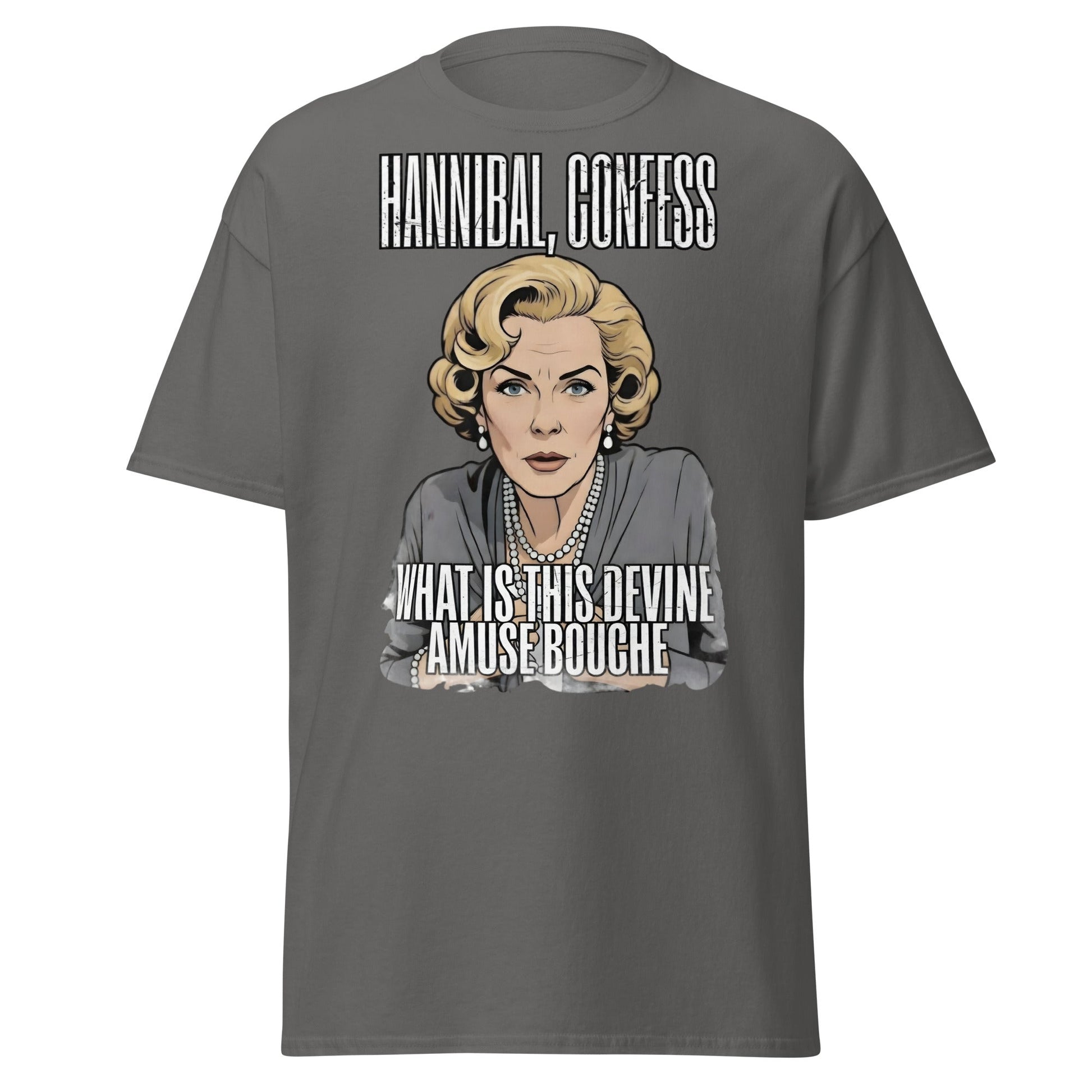 Hannibal Amuse Bouche Funny Pop Art T-Shirt - Charcoal - T-Shirts Online