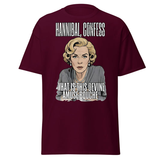 Hannibal Amuse Bouche Funny Pop Art T-Shirt - Maroon - T-Shirts Online