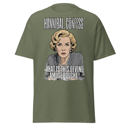 Hannibal Amuse Bouche Funny Pop Art T-Shirt - Military Green - T-Shirts Online