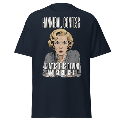 Hannibal Amuse Bouche Funny Pop Art T-Shirt - Navy - T-Shirts Online