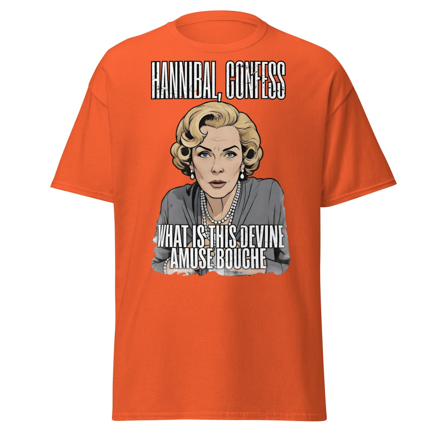 Hannibal Amuse Bouche Funny Pop Art T-Shirt - Orange - T-Shirts Online