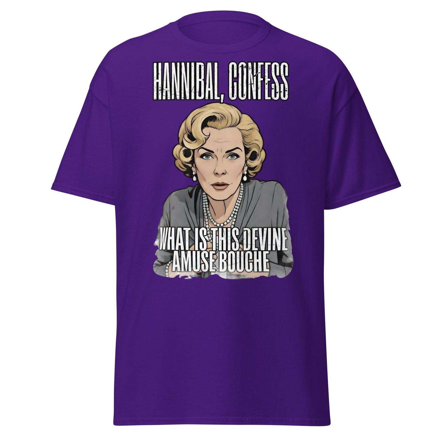 Hannibal Amuse Bouche Funny Pop Art T-Shirt - Purple - T-Shirts Online
