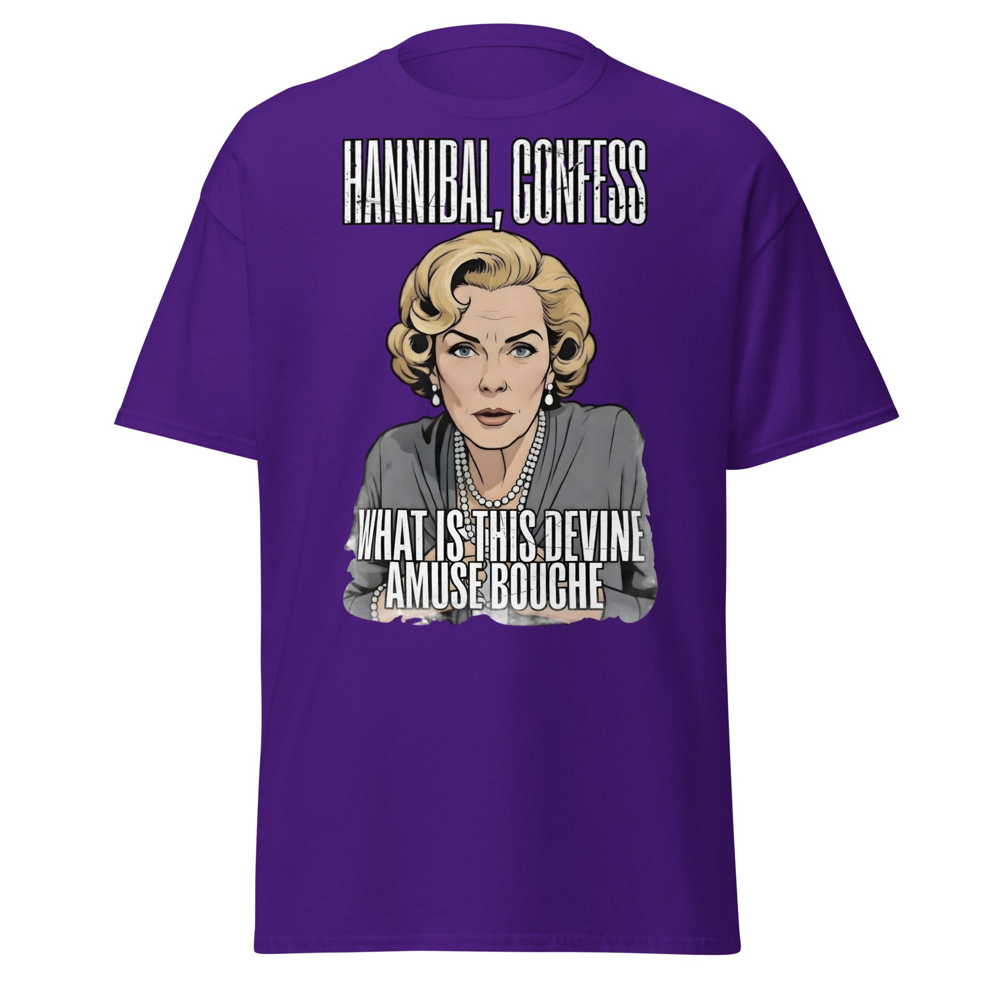 Hannibal Amuse Bouche Funny Pop Art T-Shirt - Purple - T-Shirts Online