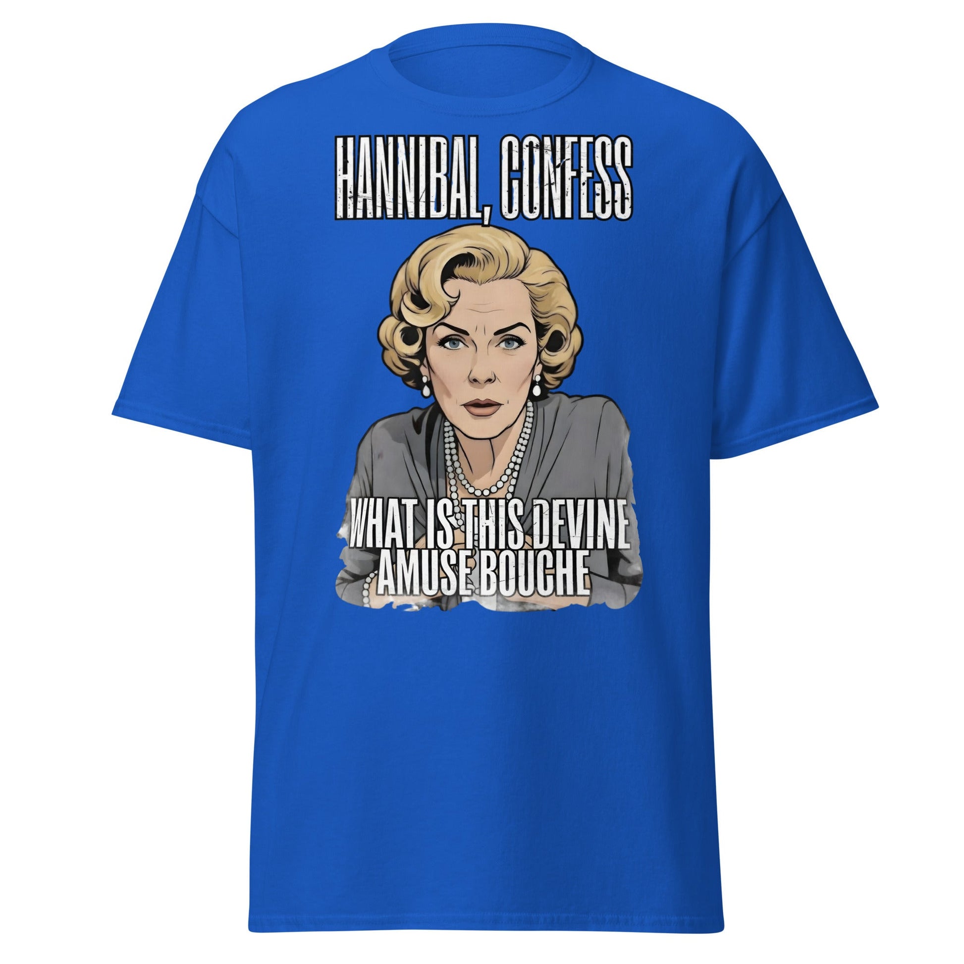 Hannibal Amuse Bouche Funny Pop Art T-Shirt - Royal - T-Shirts Online
