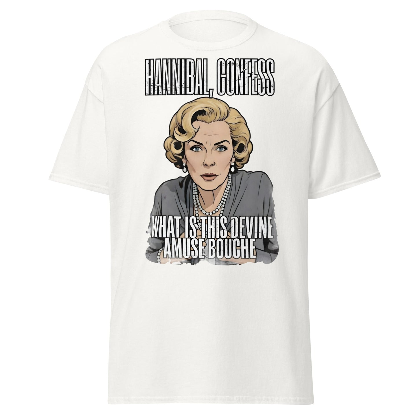 Hannibal Amuse Bouche Funny Pop Art T-Shirt - White - T-Shirts Online
