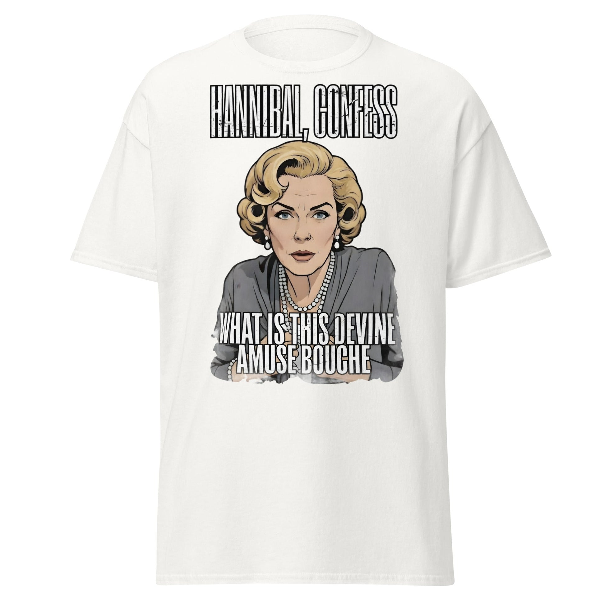 Hannibal Amuse Bouche Funny Pop Art T-Shirt - White - T-Shirts Online