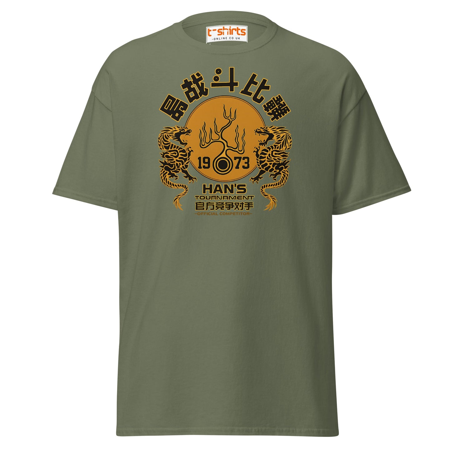 Han’s Tournament 1973 Competitor T-Shirt - Military Green - T-Shirts Online