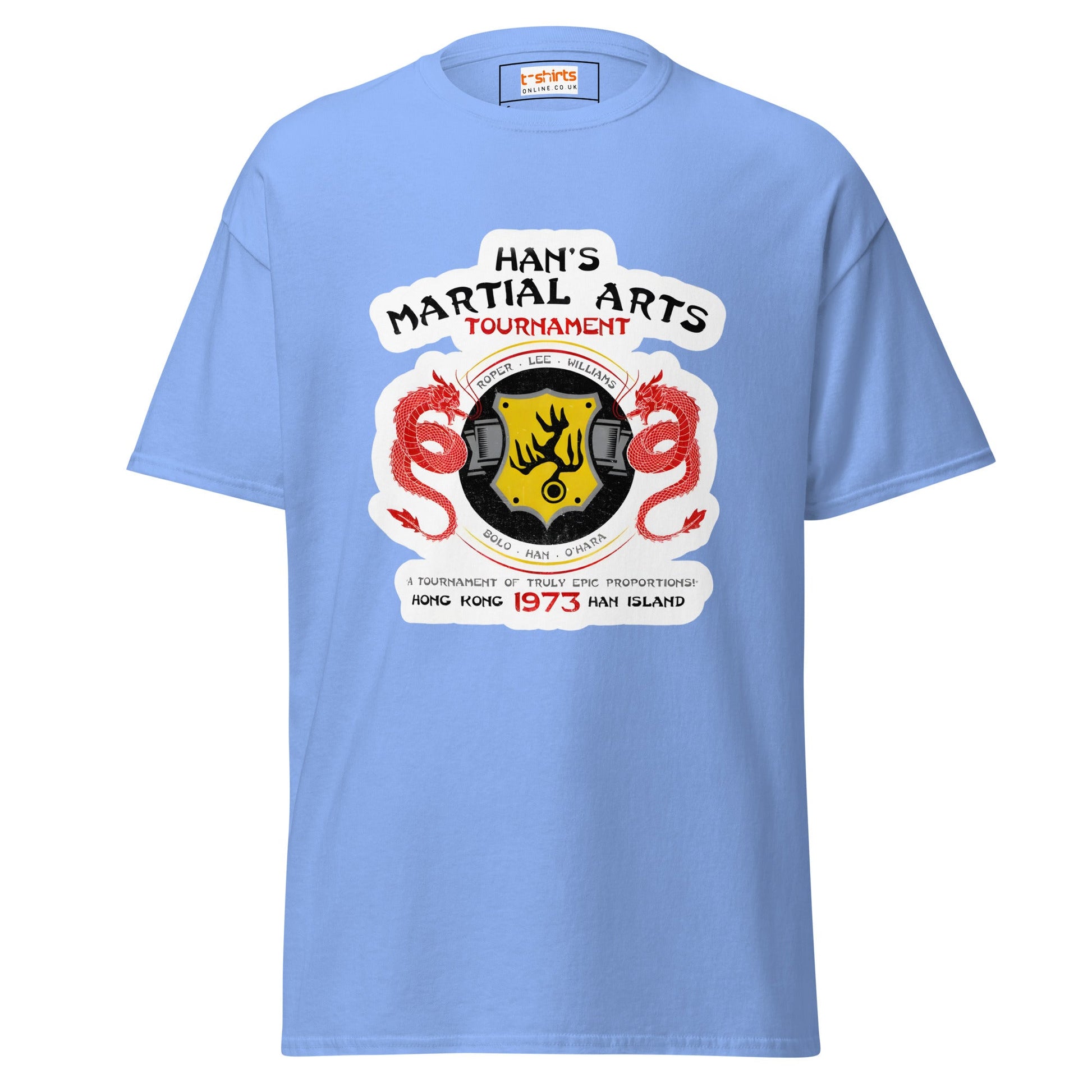 Han's Tournament | Enter the Dragon T-Shirt - Carolina Blue - T-Shirts Online