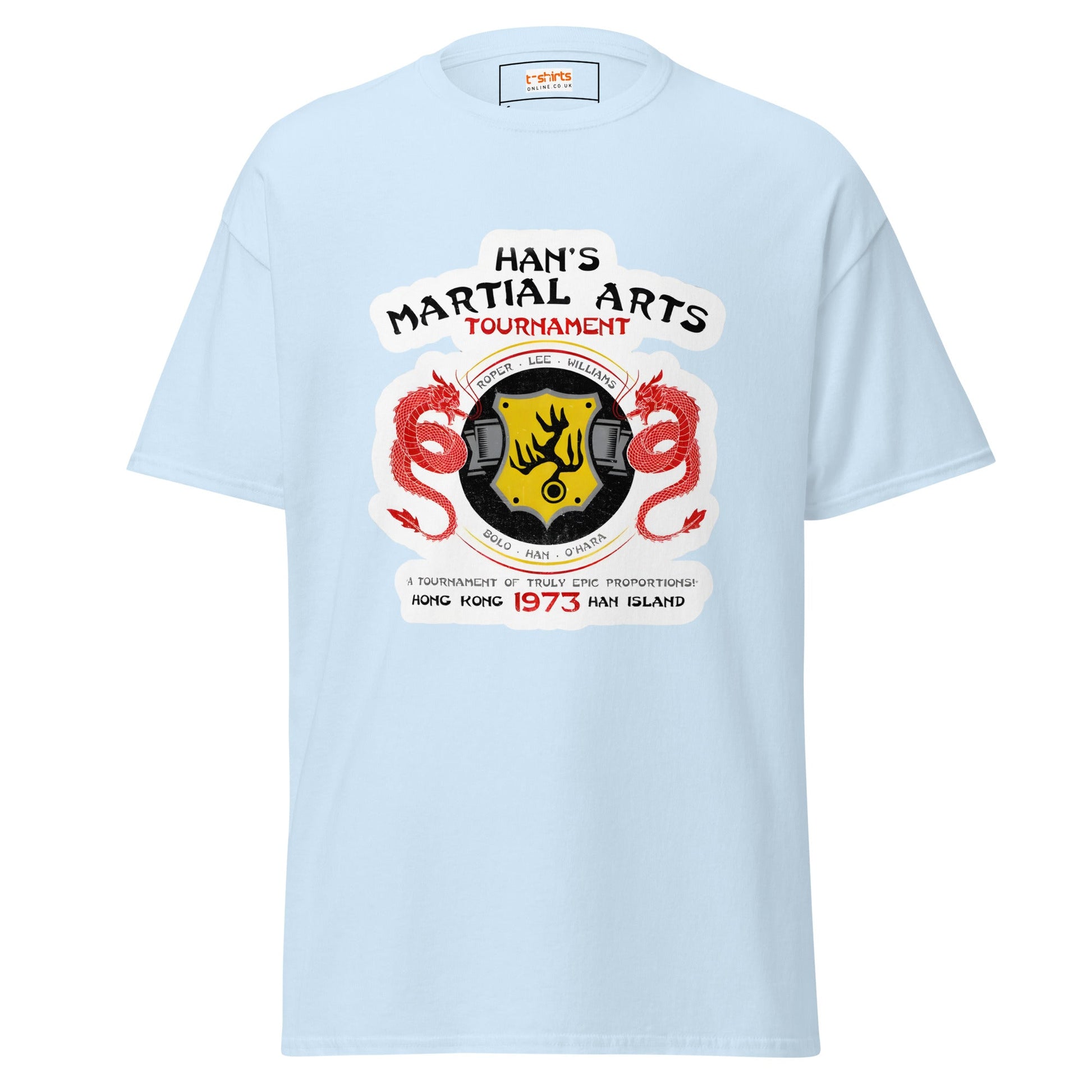 Han's Tournament | Enter the Dragon T-Shirt - Light Blue - T-Shirts Online