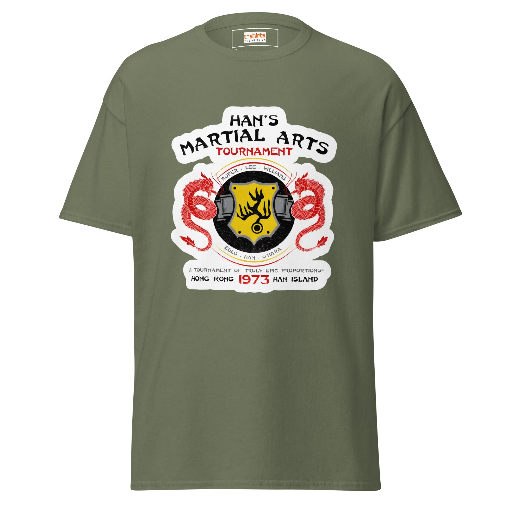 Han's Tournament | Enter the Dragon T-Shirt - Military Green - T-Shirts Online