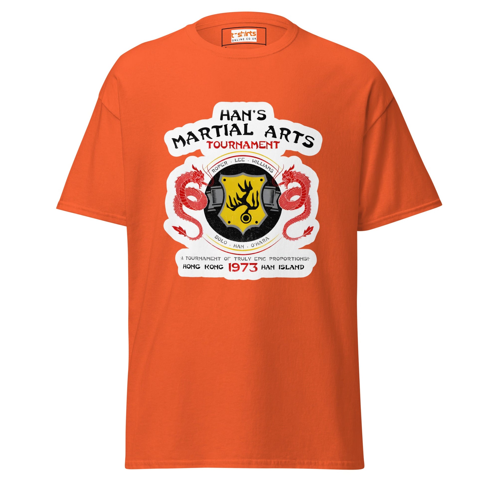 Han's Tournament | Enter the Dragon T-Shirt - Orange - T-Shirts Online
