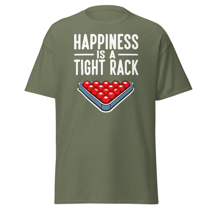 Happiness Is A Tight Rack T-Shirt - Funny Snooker Tee - Military Green - T-Shirts Online