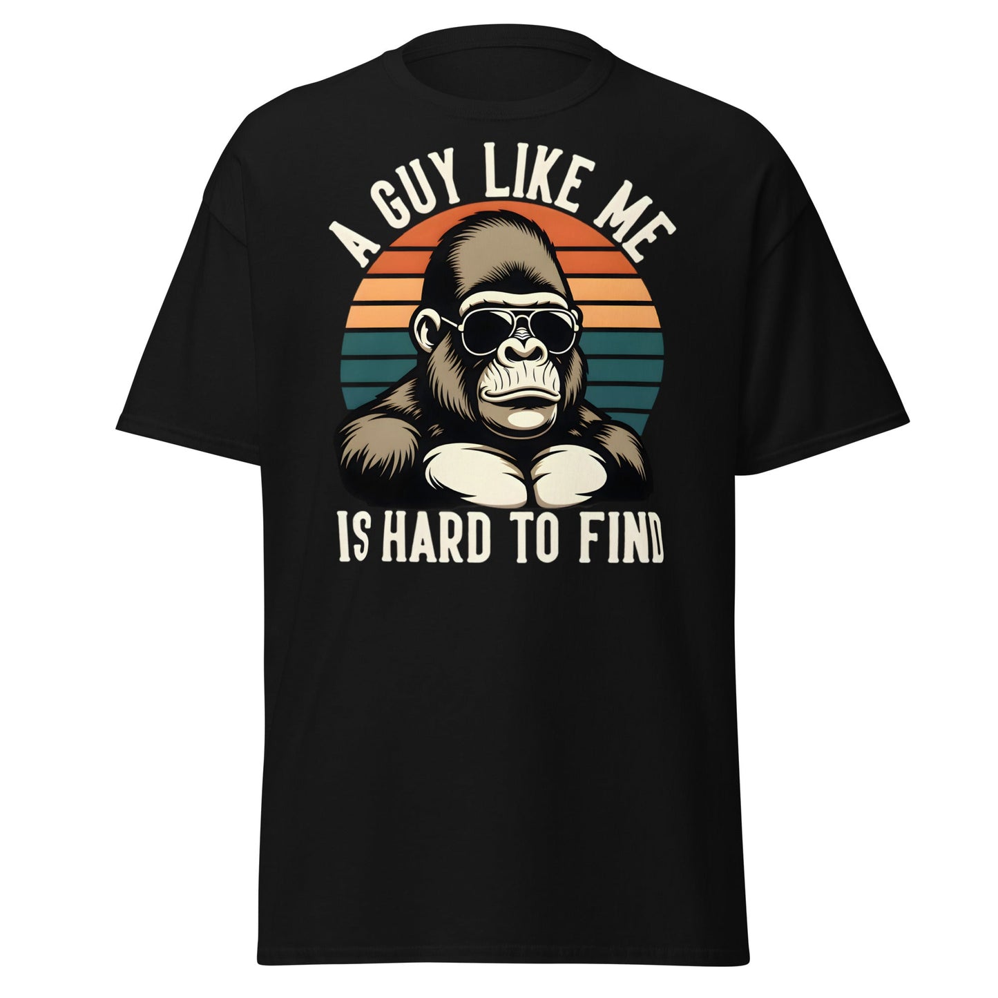 Hard to Find Guy Gorilla T-Shirt – Retro Sunglasses Tee - Black - T-Shirts Online
