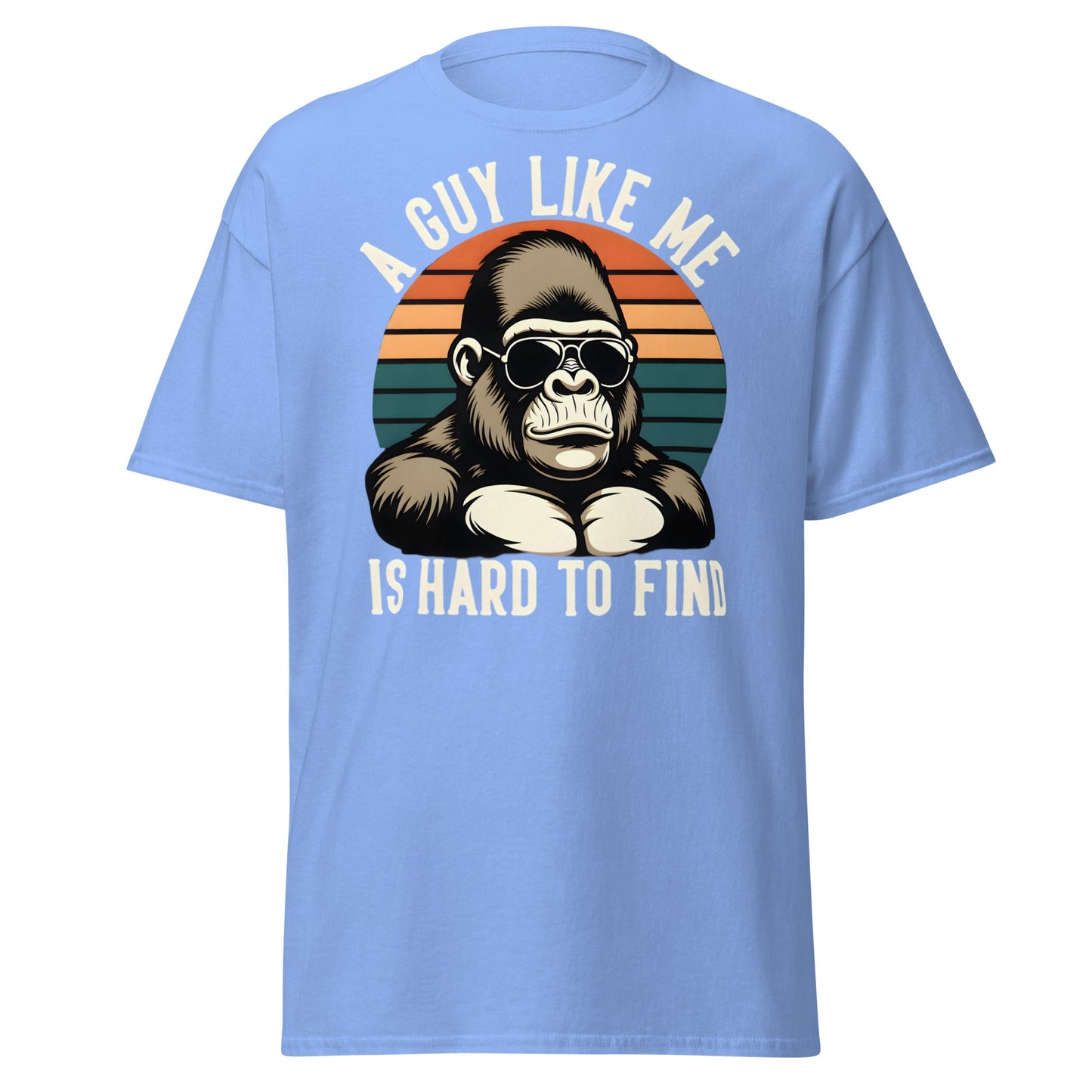 Hard to Find Guy Gorilla T-Shirt – Retro Sunglasses Tee - Carolina Blue - T-Shirts Online