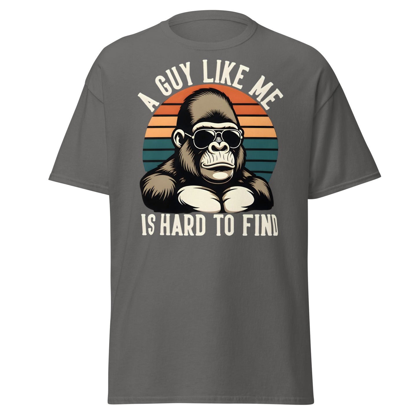 Hard to Find Guy Gorilla T-Shirt – Retro Sunglasses Tee - Charcoal - T-Shirts Online