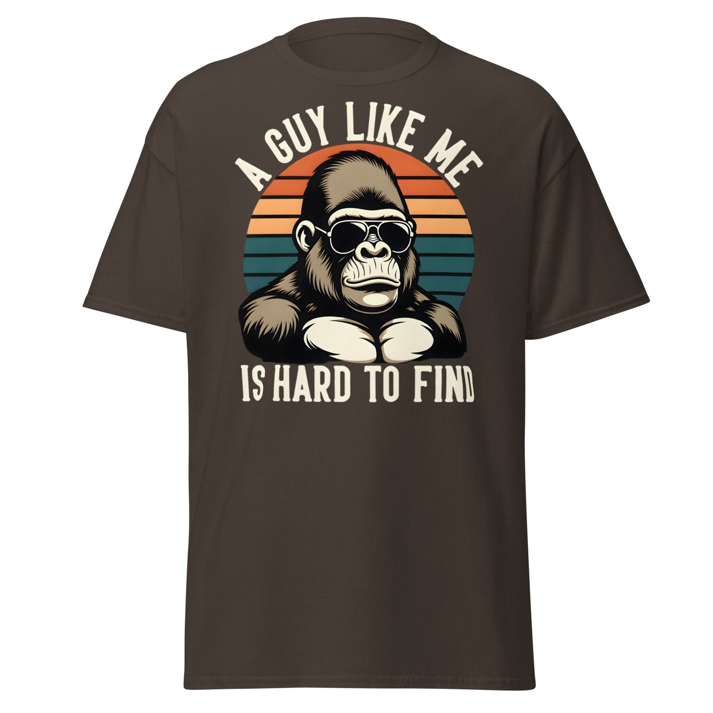 Hard to Find Guy Gorilla T-Shirt – Retro Sunglasses Tee - Dark Chocolate - T-Shirts Online