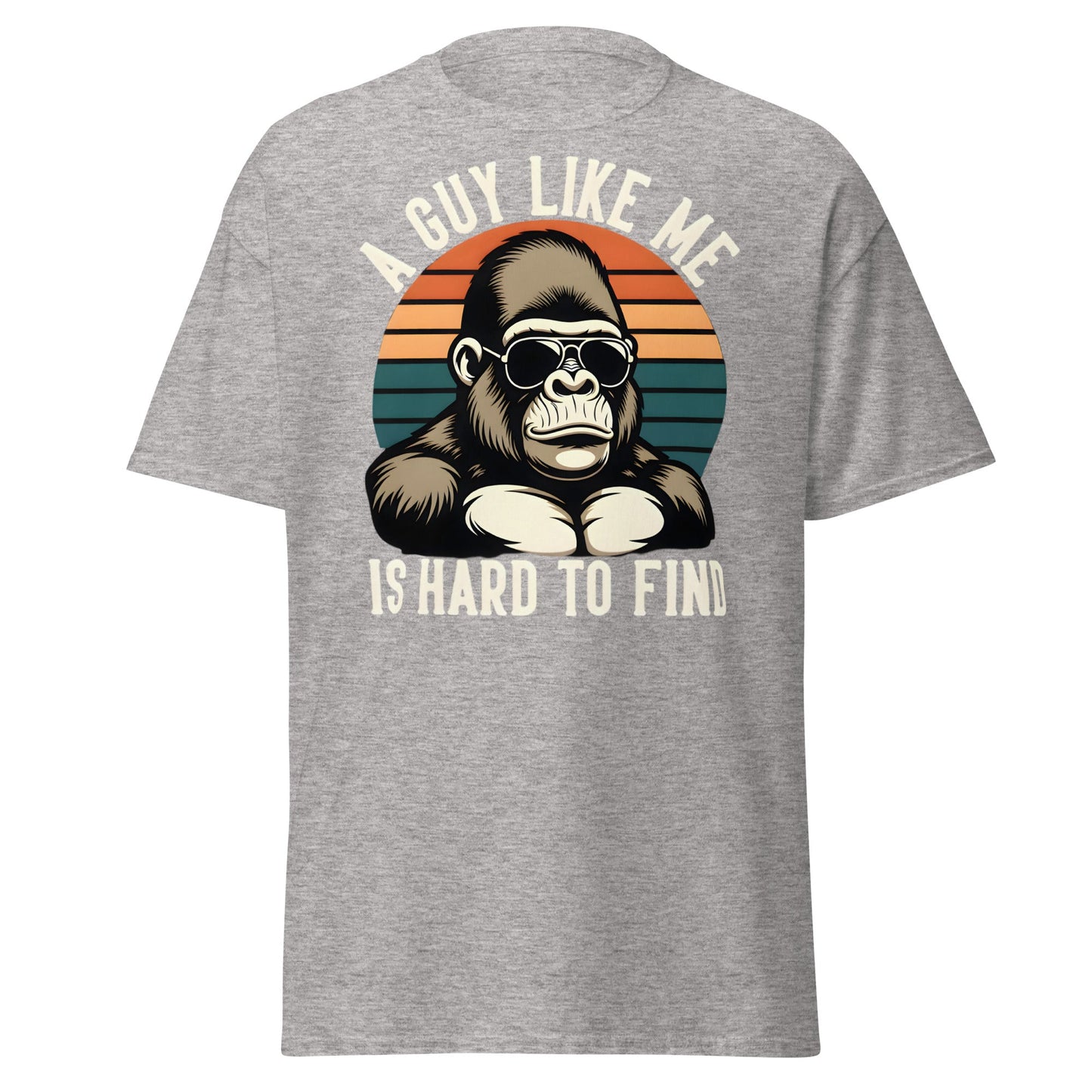 Hard to Find Guy Gorilla T-Shirt – Retro Sunglasses Tee - Sport Grey - T-Shirts Online