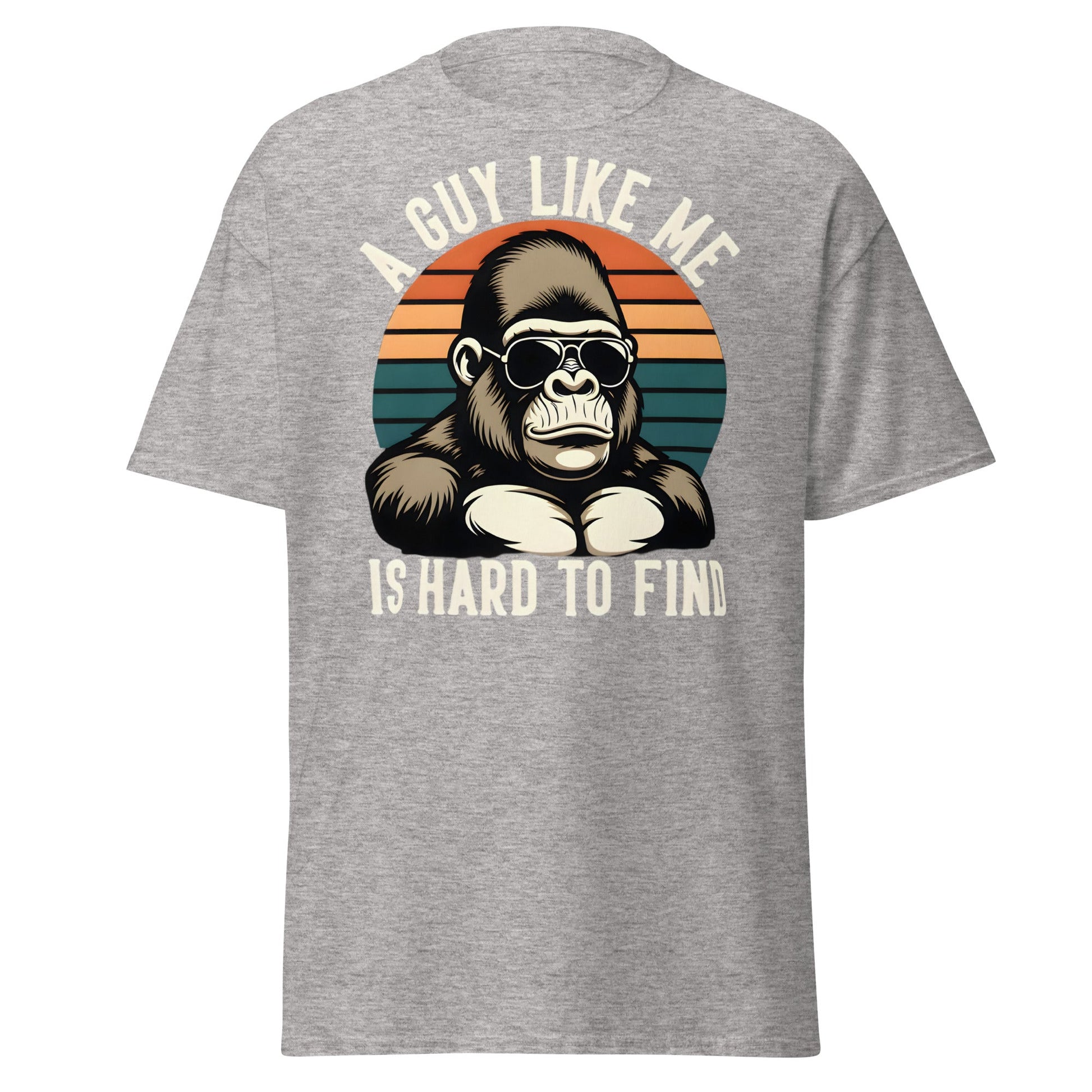 Hard to Find Guy Gorilla T-Shirt – Retro Sunglasses Tee - Sport Grey - T-Shirts Online
