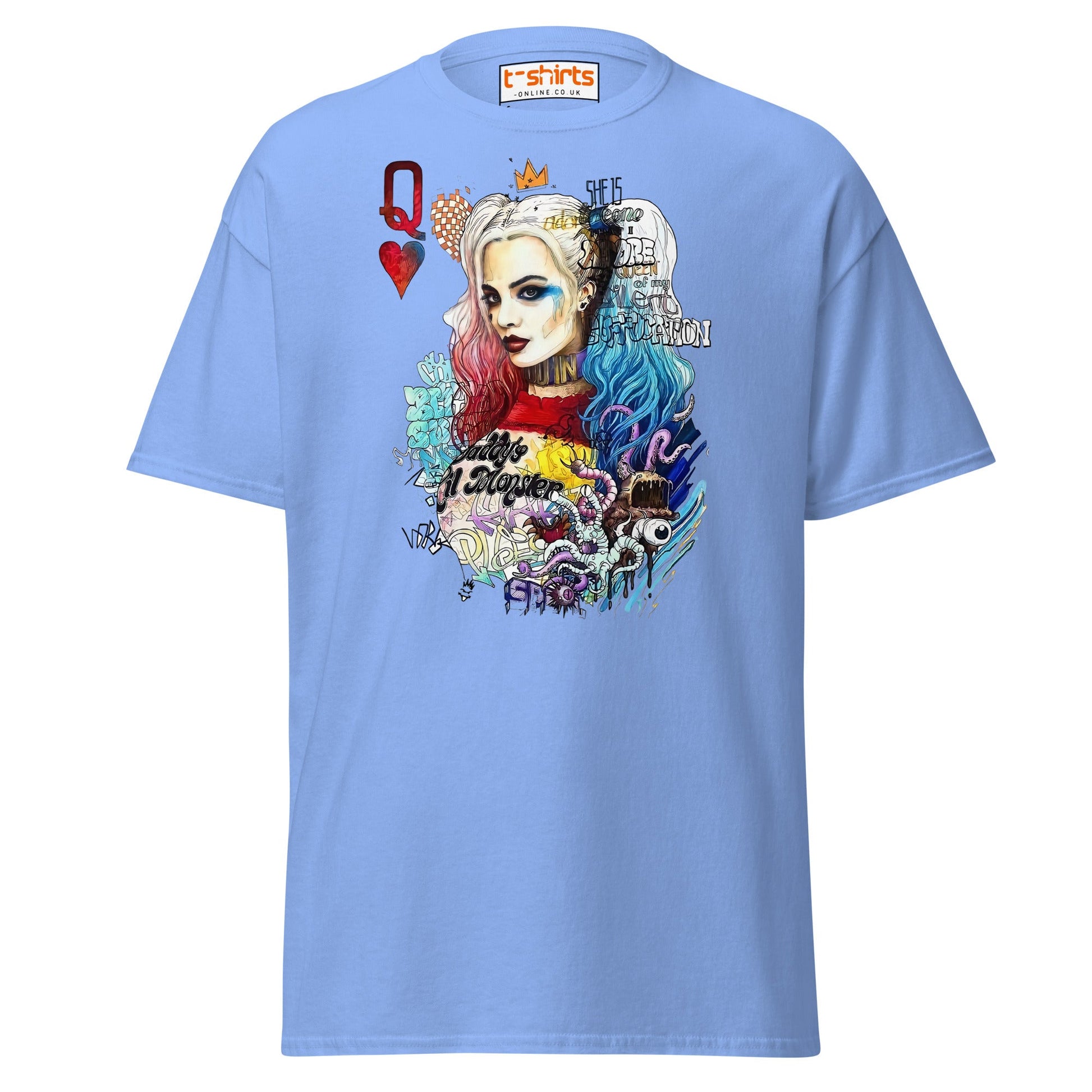 Harley Quinn Graffiti T-Shirt | Bold Street Art Tee - Carolina Blue - T-Shirts Online
