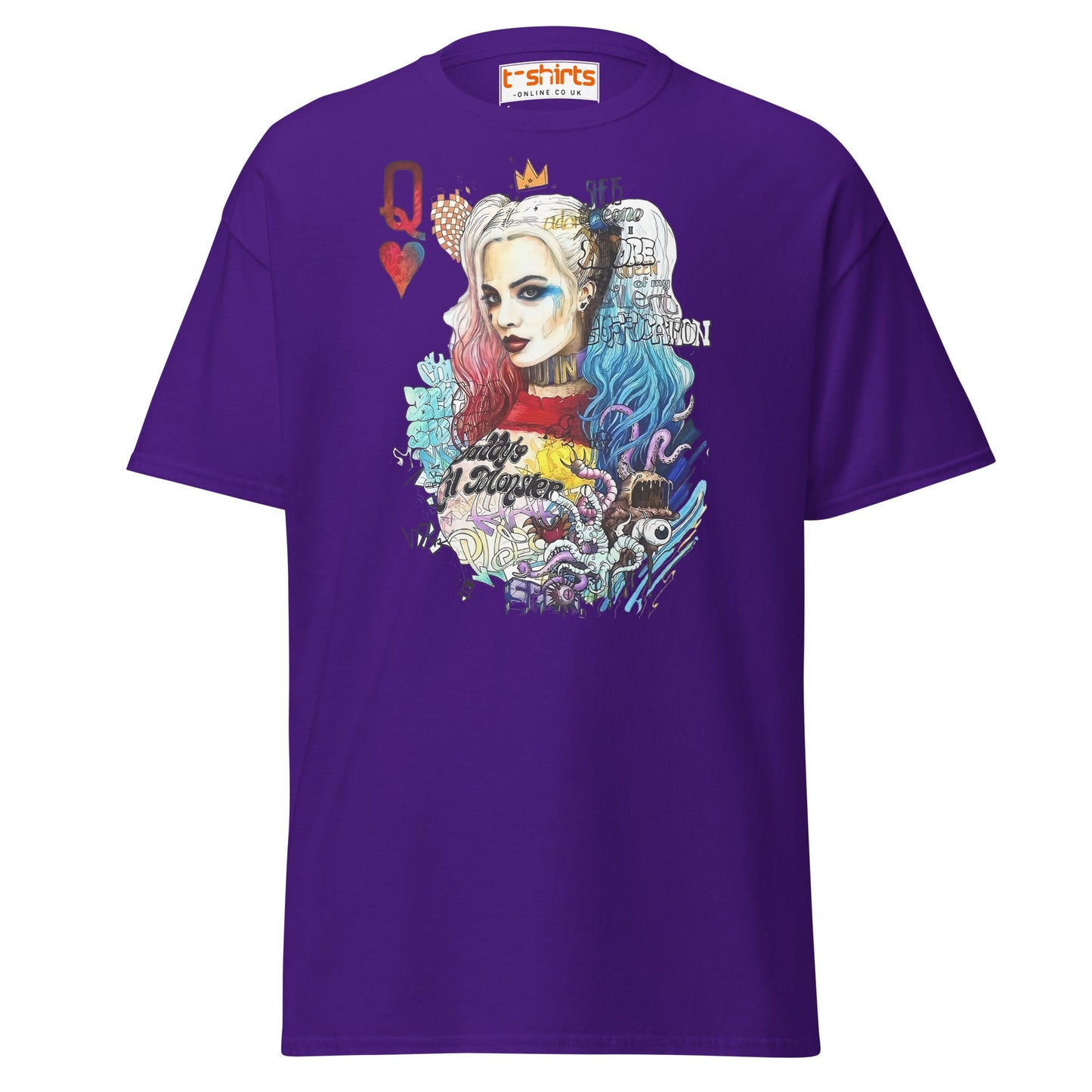 Harley Quinn Graffiti T-Shirt | Bold Street Art Tee - Purple - T-Shirts Online