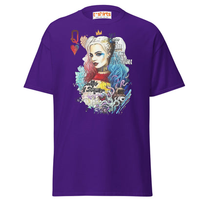 Harley Quinn Graffiti T-Shirt | Bold Street Art Tee - Purple - T-Shirts Online