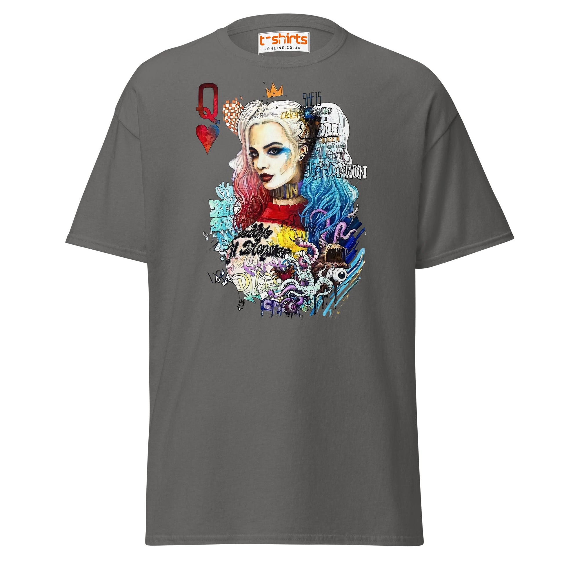 Harley Quinn Graffiti T-Shirt - Charcoal - T-Shirts Online