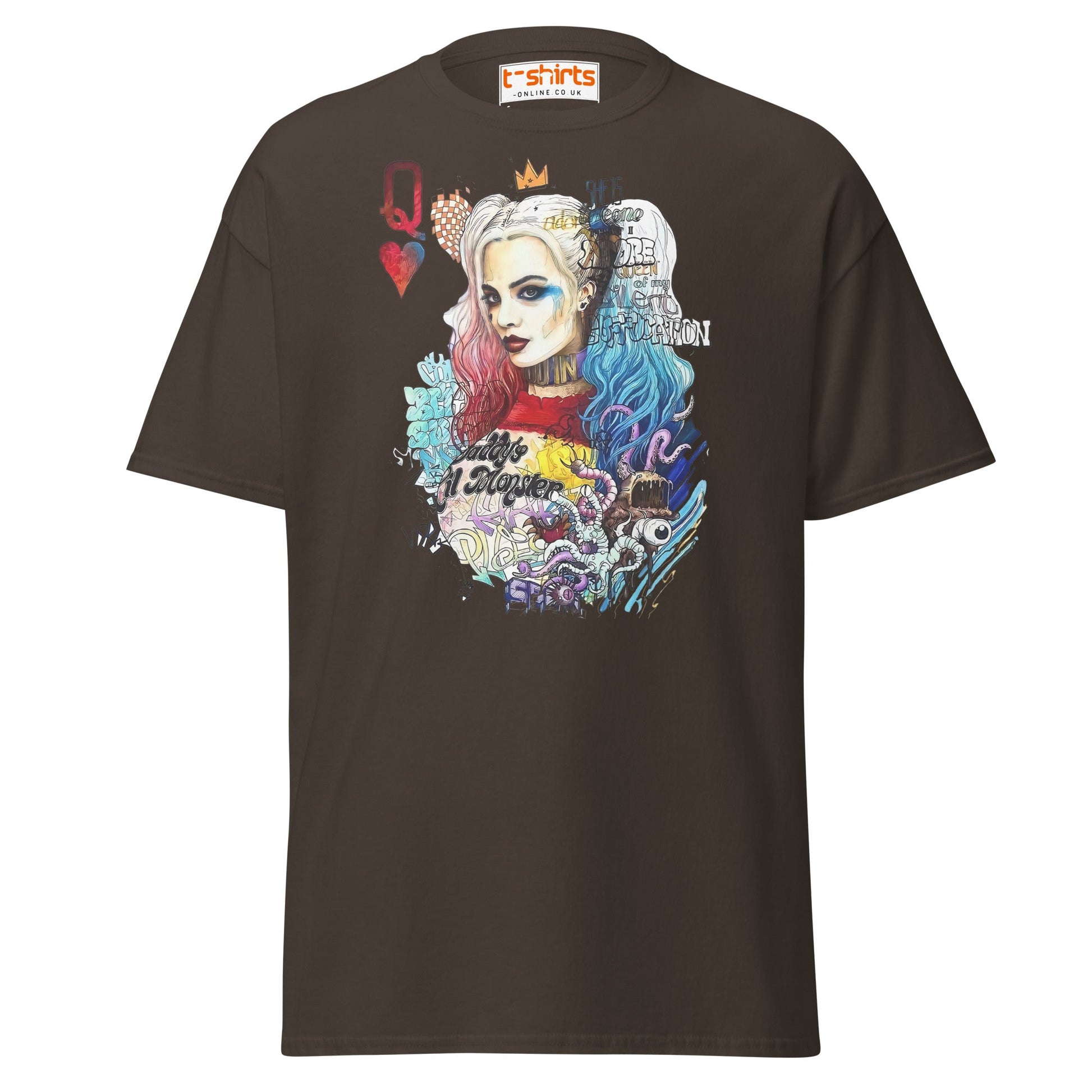 Harley Quinn Graffiti T-Shirt - Dark Chocolate - T-Shirts Online