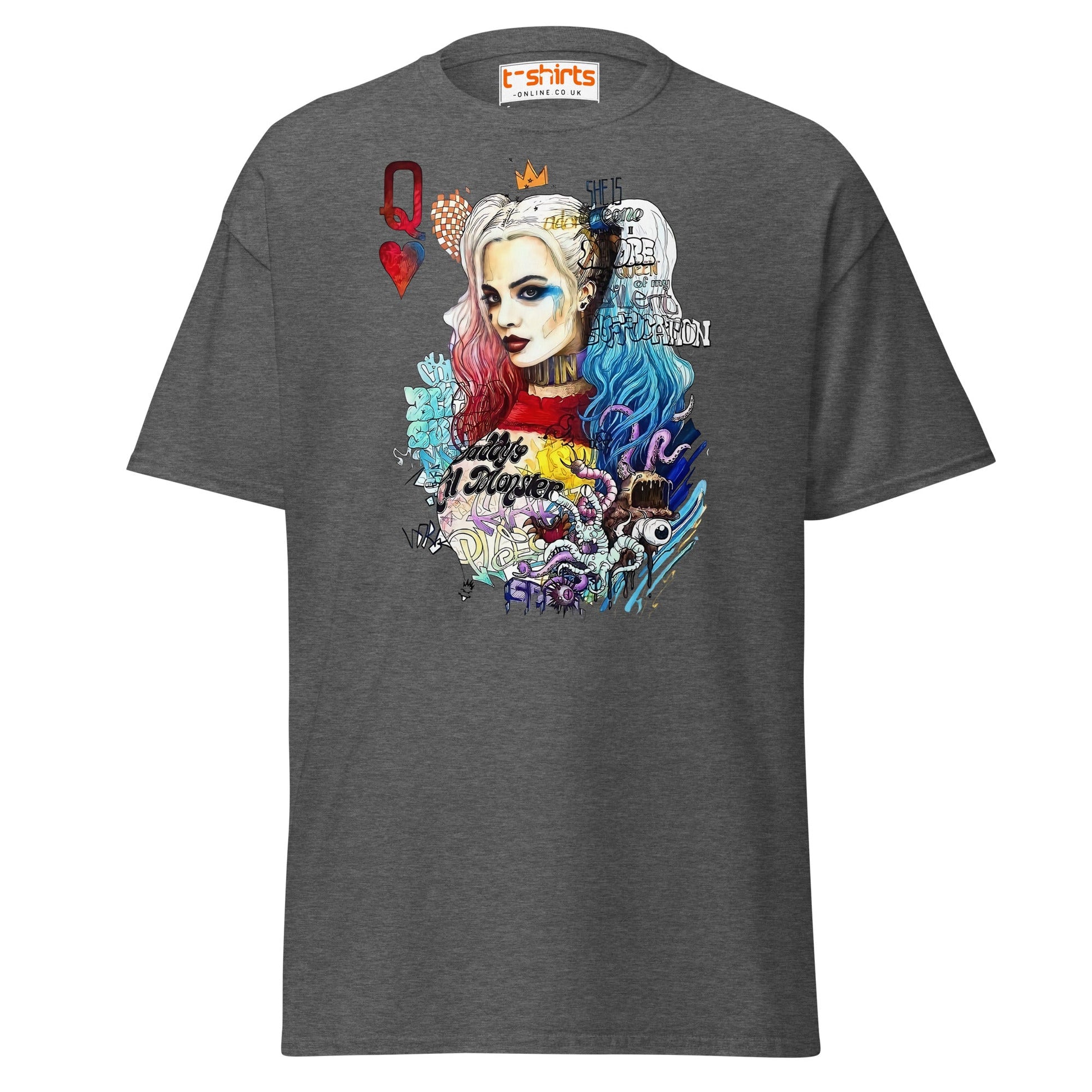 Harley Quinn Graffiti T-Shirt - Dark Heather - T-Shirts Online
