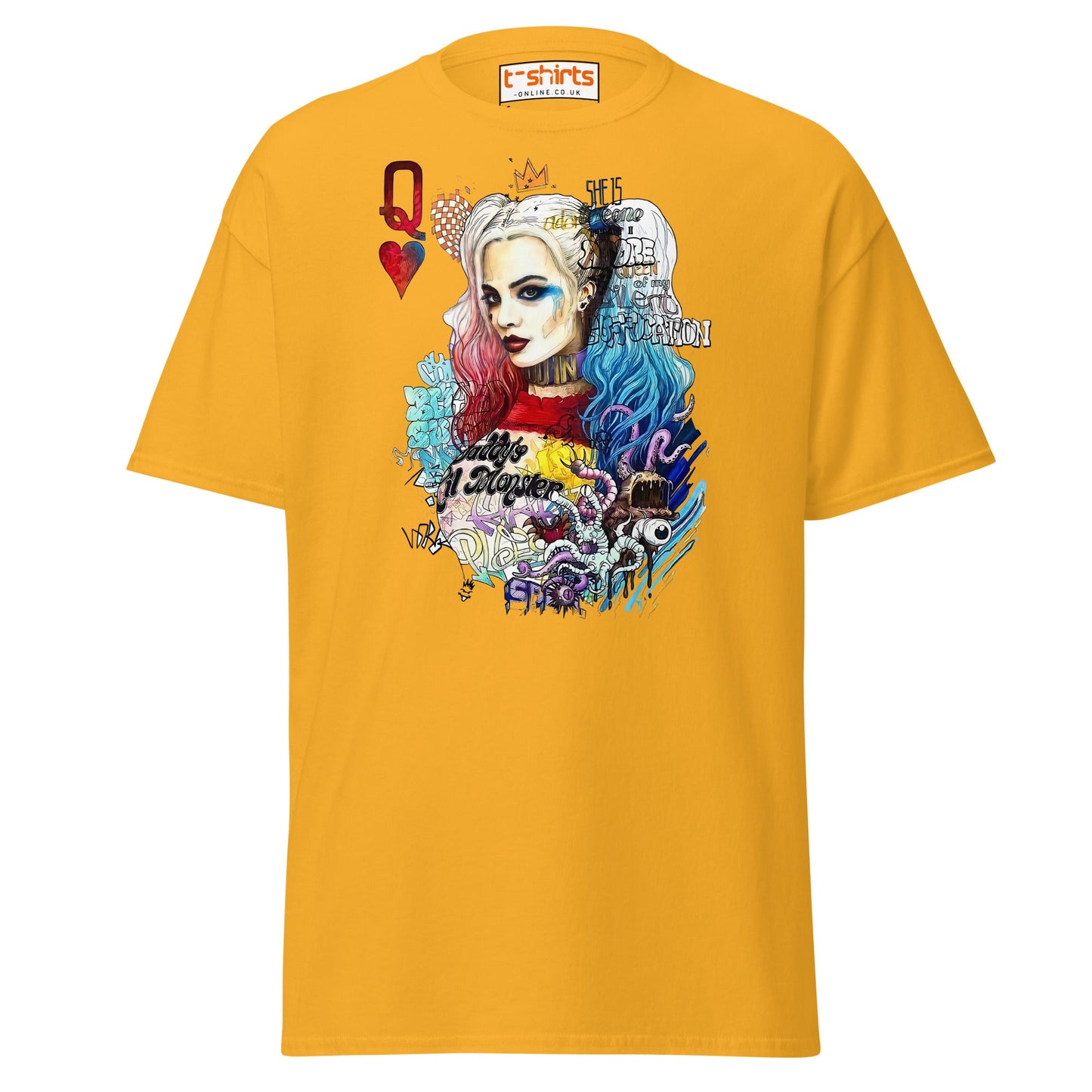 Harley Quinn Graffiti T-Shirt - Gold - T-Shirts Online