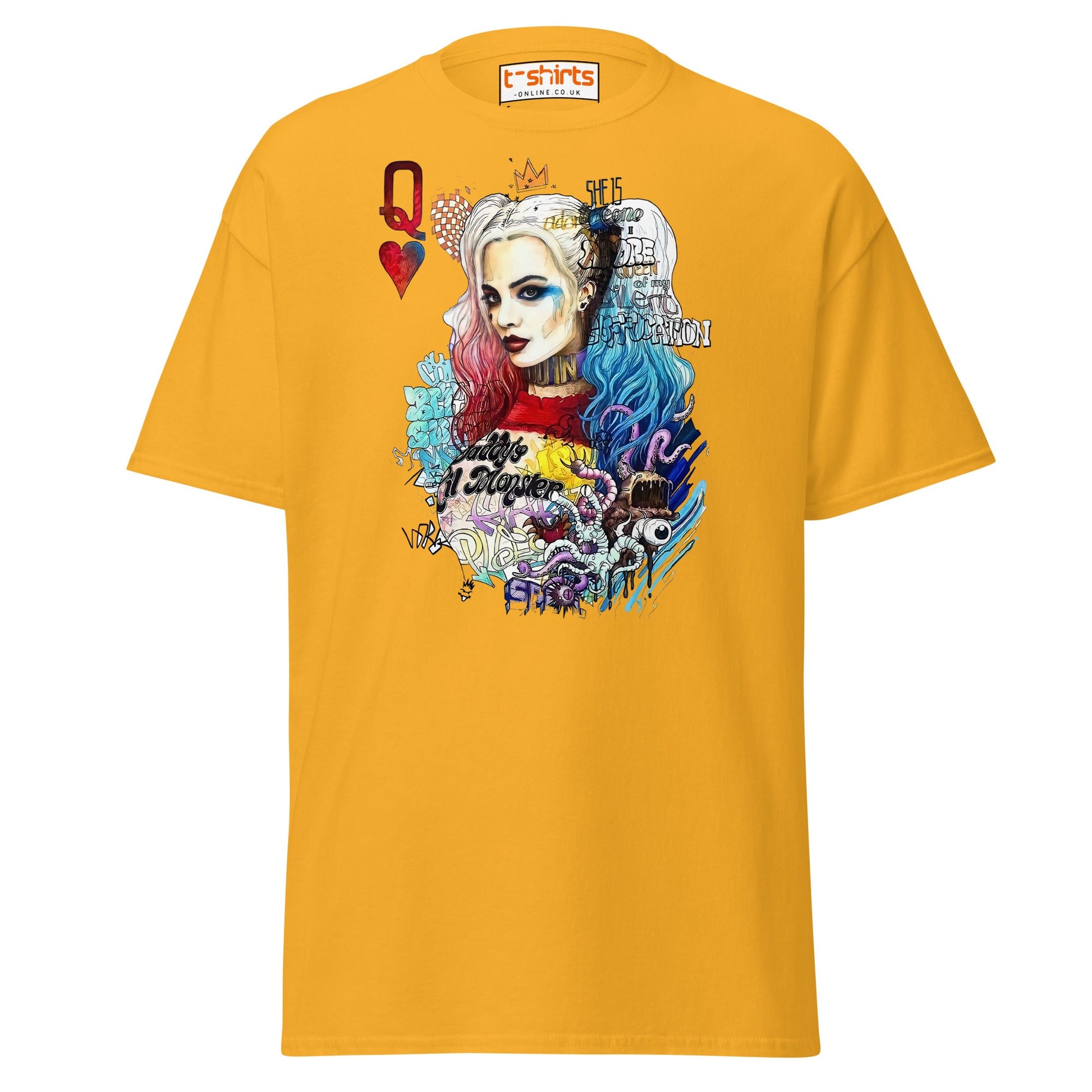 Harley Quinn Graffiti T-Shirt - Gold - T-Shirts Online