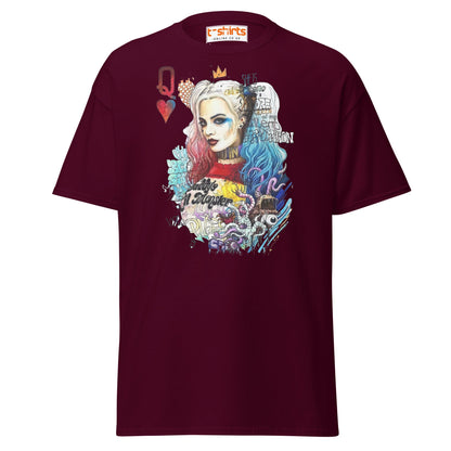 Harley Quinn Graffiti T-Shirt - Maroon - T-Shirts Online