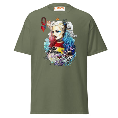 Harley Quinn Graffiti T-Shirt - Military Green - T-Shirts Online