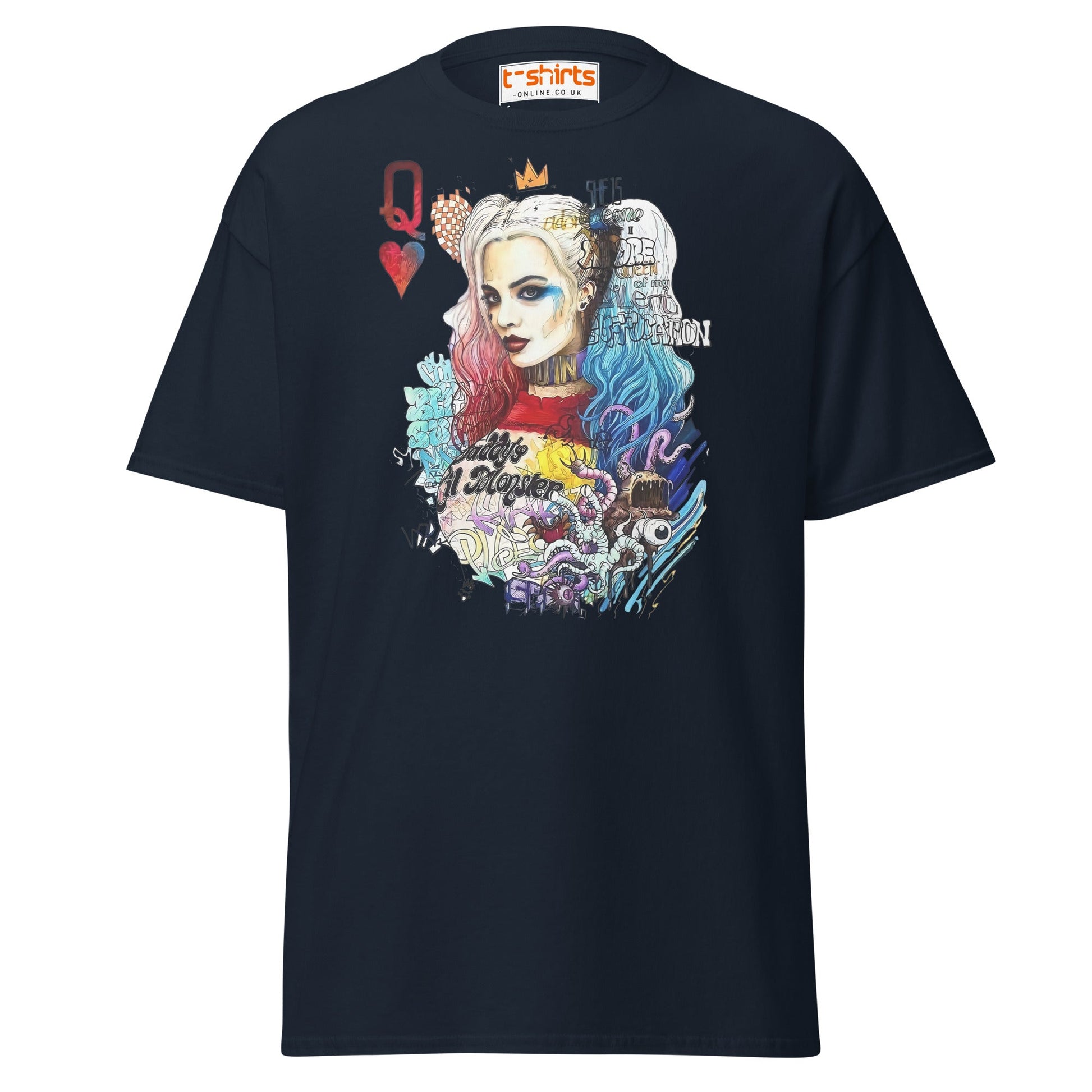 Harley Quinn Graffiti T-Shirt - Navy - T-Shirts Online