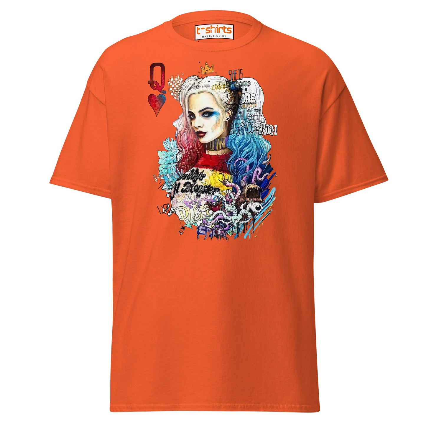 Harley Quinn Graffiti T-Shirt - Orange - T-Shirts Online