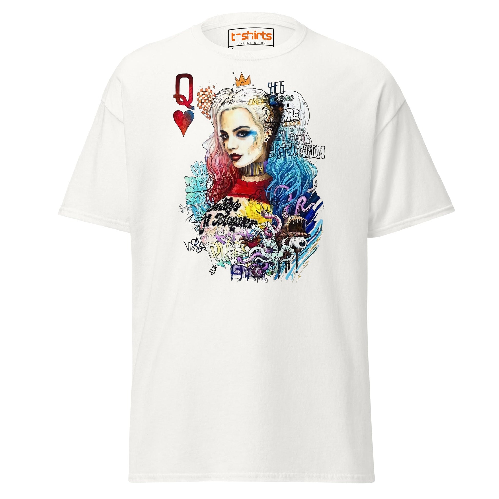 Harley Quinn Graffiti T-Shirt - White - T-Shirts Online