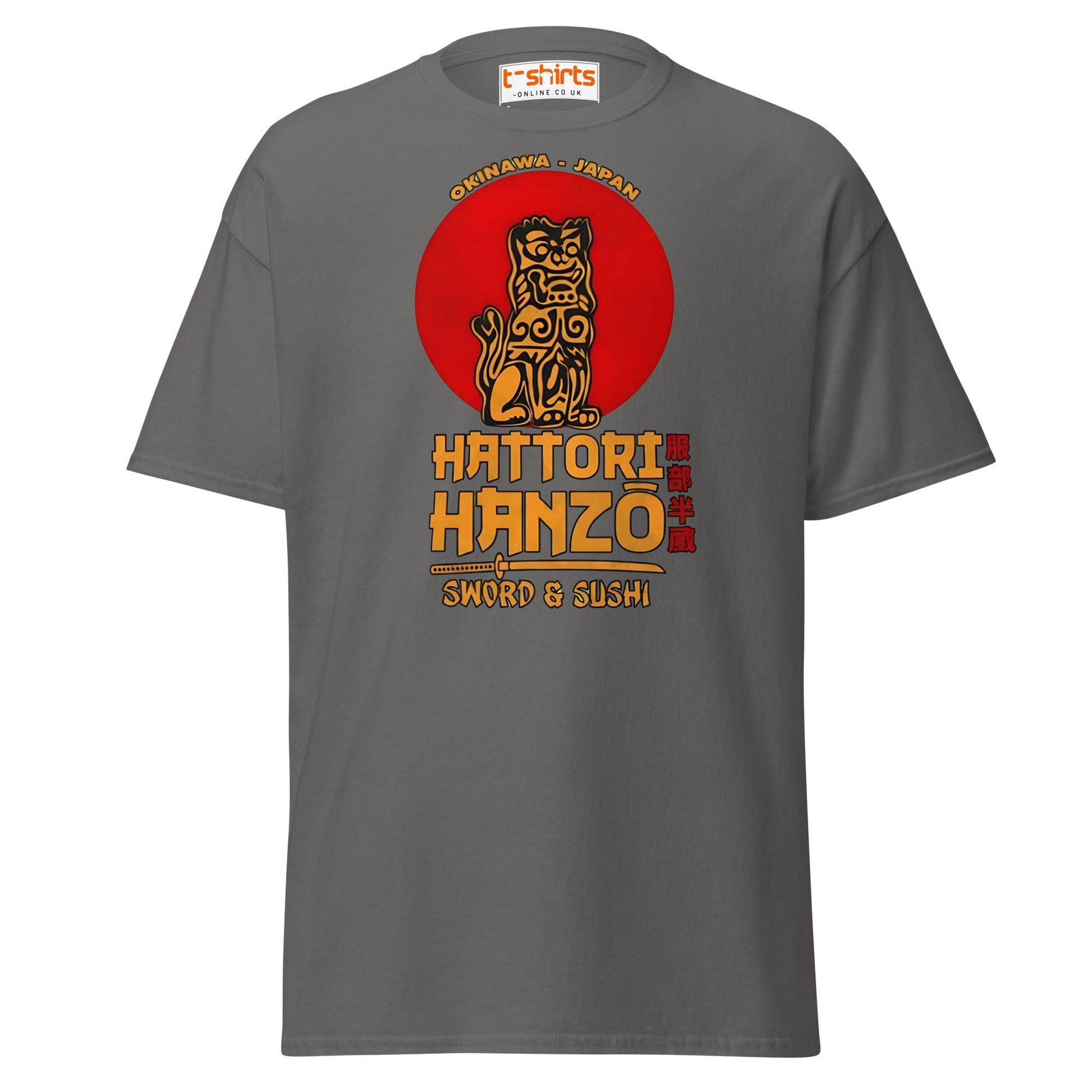 Hattori Hanzo Sword & Sushi T-Shirt - Charcoal - T-Shirts Online