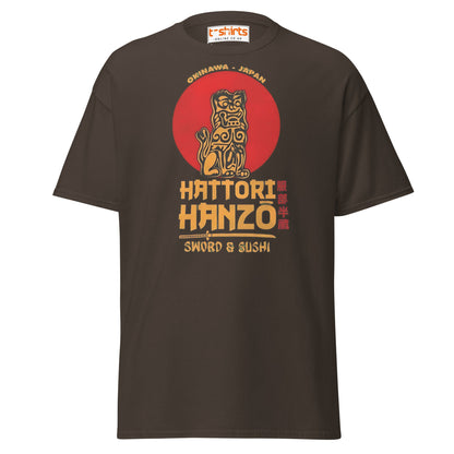 Hattori Hanzo Sword & Sushi T-Shirt - Dark Chocolate - T-Shirts Online