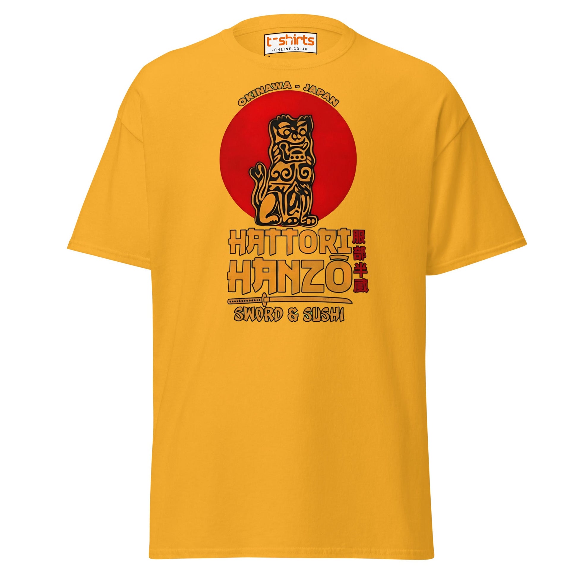 Hattori Hanzo Sword & Sushi T-Shirt - Gold - T-Shirts Online