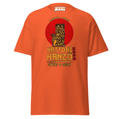 Hattori Hanzo Sword & Sushi T-Shirt - Orange - T-Shirts Online