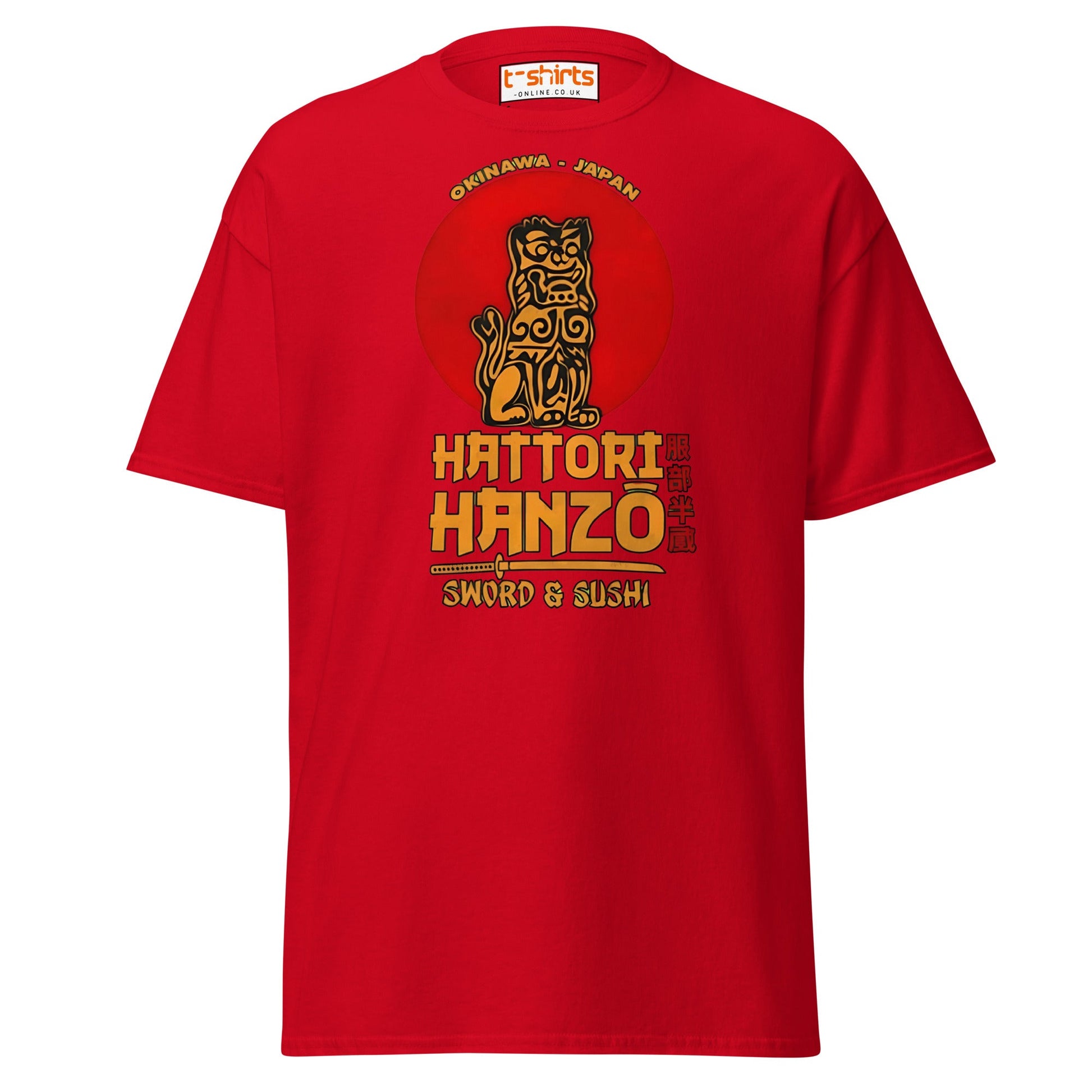 Hattori Hanzo Sword & Sushi T-Shirt - Red - T-Shirts Online