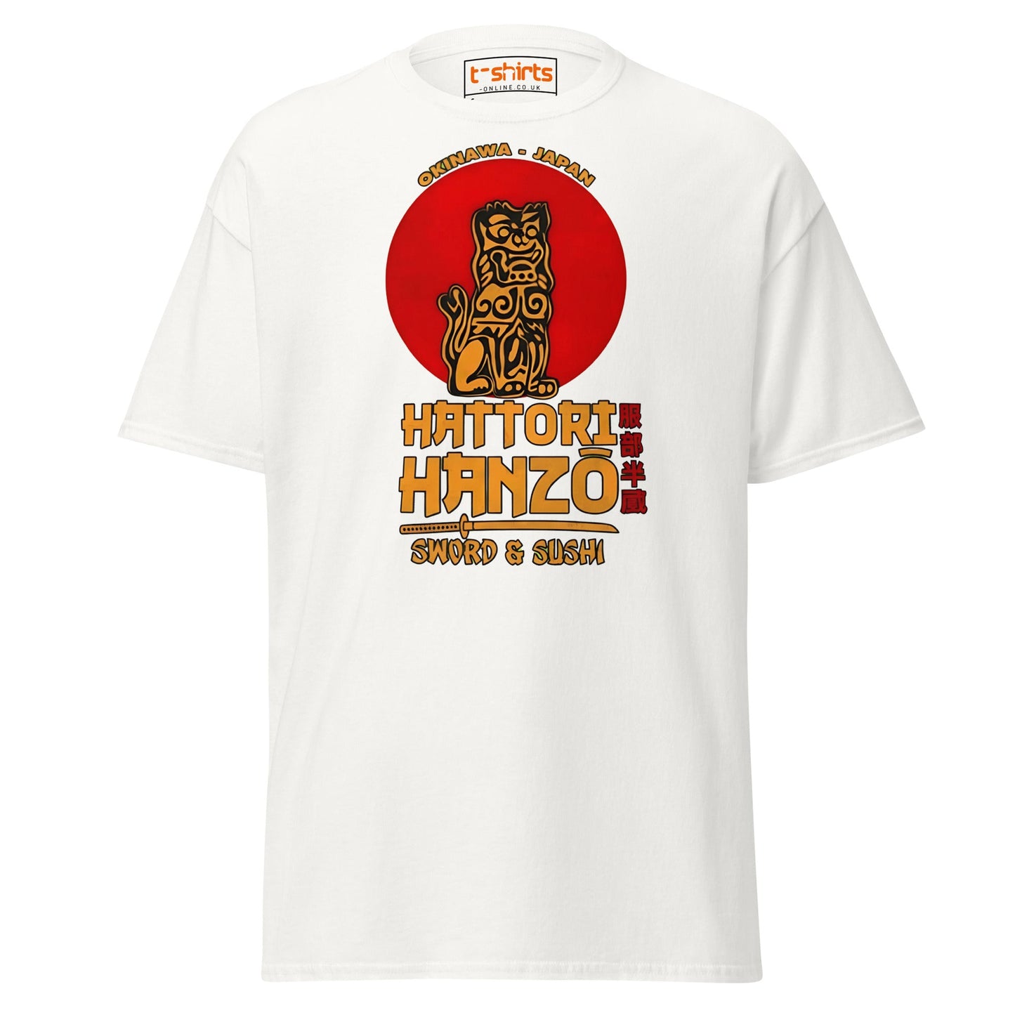 Hattori Hanzo Sword & Sushi T-Shirt - White - T-Shirts Online