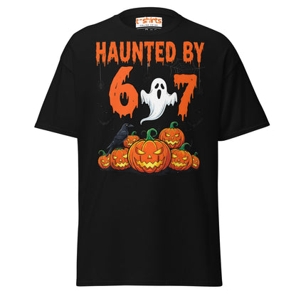 Haunted By 6 or 7 T-Shirt | Funny Halloween Ghost Tee - Black - T-Shirts Online