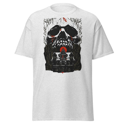 Haunted Mansion Skull T-Shirt – Gothic Horror House Tee - Ash - T-Shirts Online