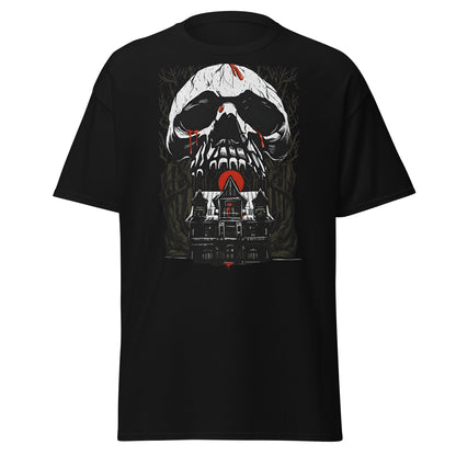 Haunted Mansion Skull T-Shirt – Gothic Horror House Tee - Black - T-Shirts Online