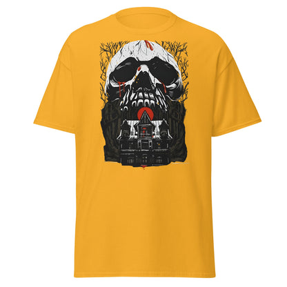 Haunted Mansion Skull T-Shirt – Gothic Horror House Tee - Gold - T-Shirts Online