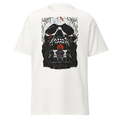 Haunted Mansion Skull T-Shirt – Gothic Horror House Tee - White - T-Shirts Online