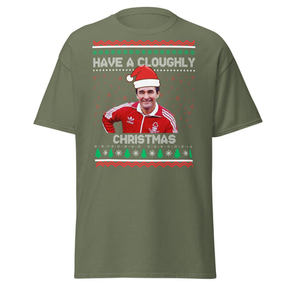 Have a Cloughly Christmas T-Shirt | British Football Icon - Military Green - T-Shirts Online