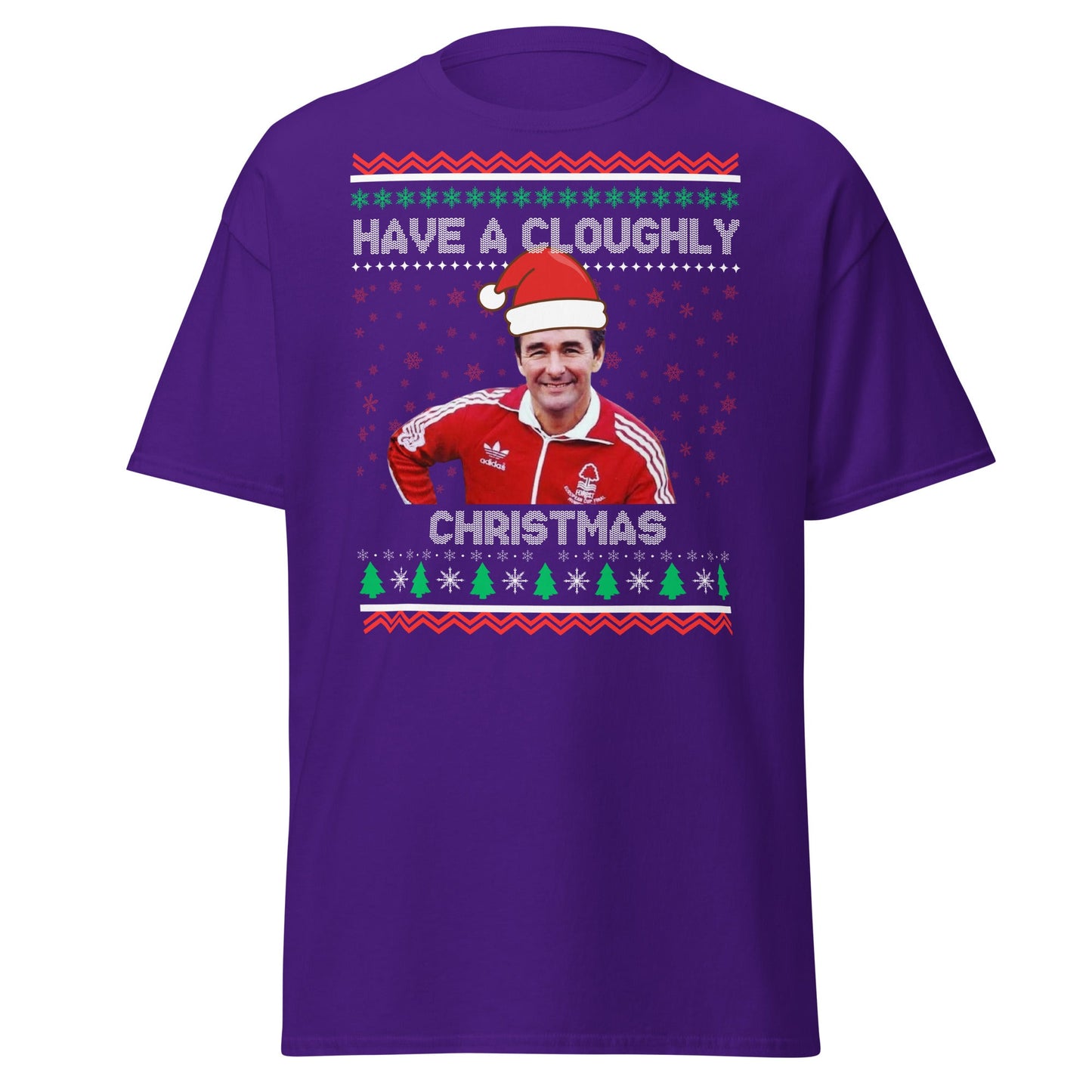 Have a Cloughly Christmas T-Shirt | British Football Icon - Purple - T-Shirts Online