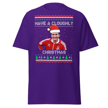 Have a Cloughly Christmas T-Shirt | British Football Icon - Purple - T-Shirts Online